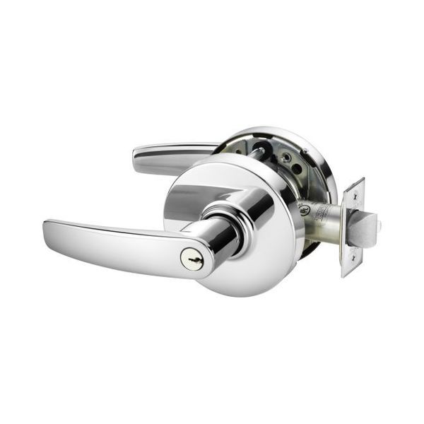 Sargent Storeroom Cylindrical Lock Grade 1 with B Lever and L Rose and ASA Strike and LA Keyway Bright Chrom 2810G04LB26